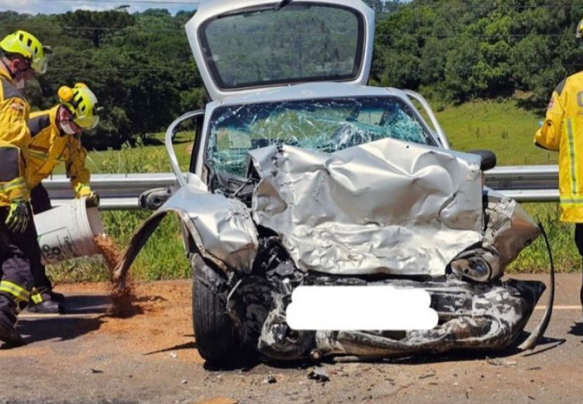 Colisão violenta na SC-150 deixa um morto e três feridos no interior de Capinzal