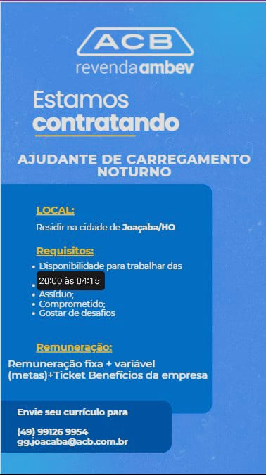 Ajudante de Carregamento Noturno