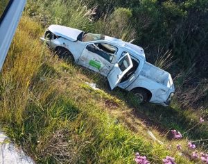 Capotamento na BR-282 em Vargem deixa motorista ferido