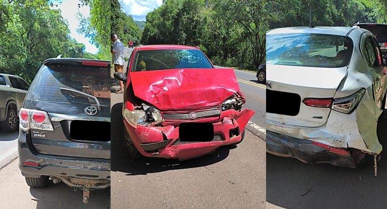 Engavetamento na BR-282 em Erval Velho deixa dois feridos