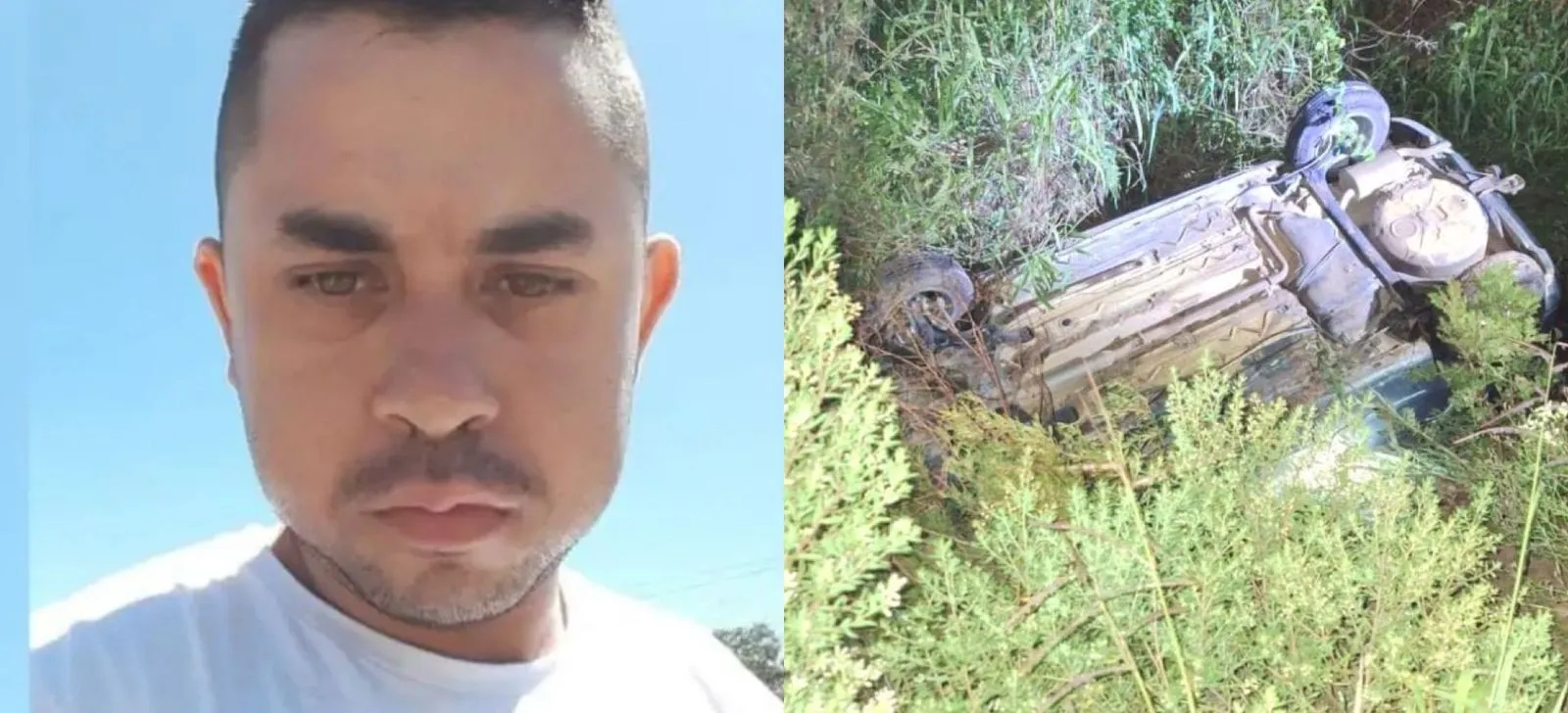 Passageiro morre após carro capotar e cair em área alagada na SC-477