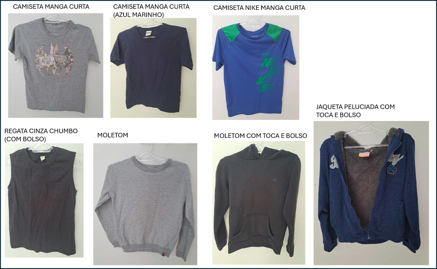 Combo de 7 peças de roupa (menino) tamanho 10/12