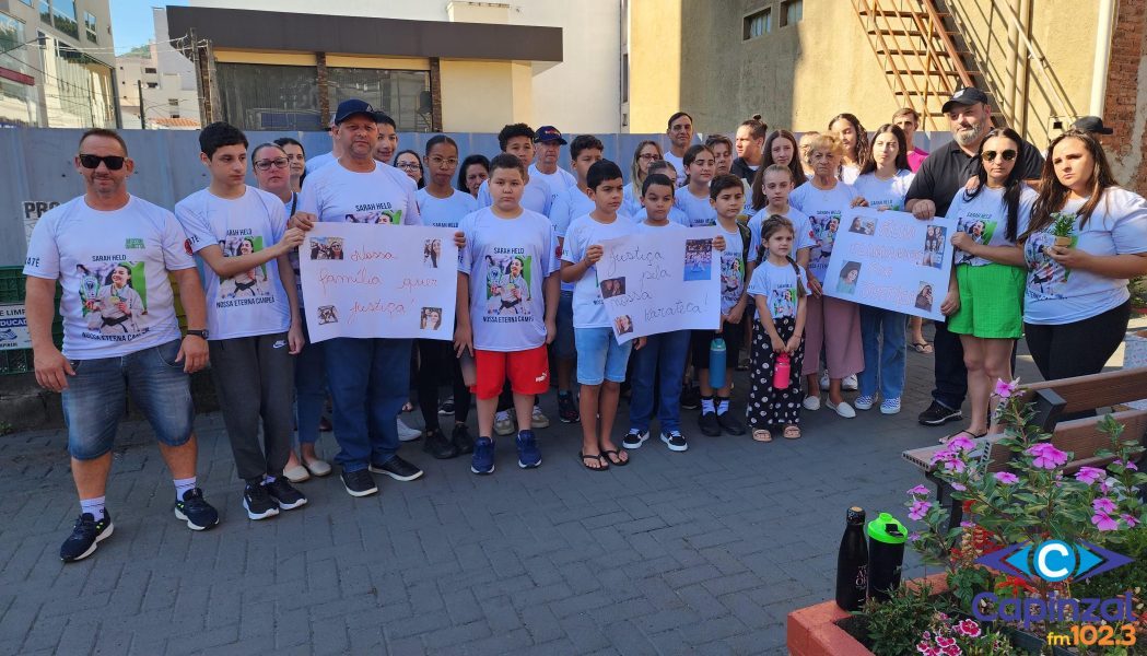 Ato cobra justiça pela morte da jovem Sarah em Capinzal