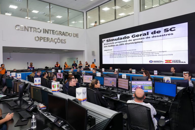 Com recorde de adesão, SC realiza neste domingo maior simulado de gestão de desastres do país