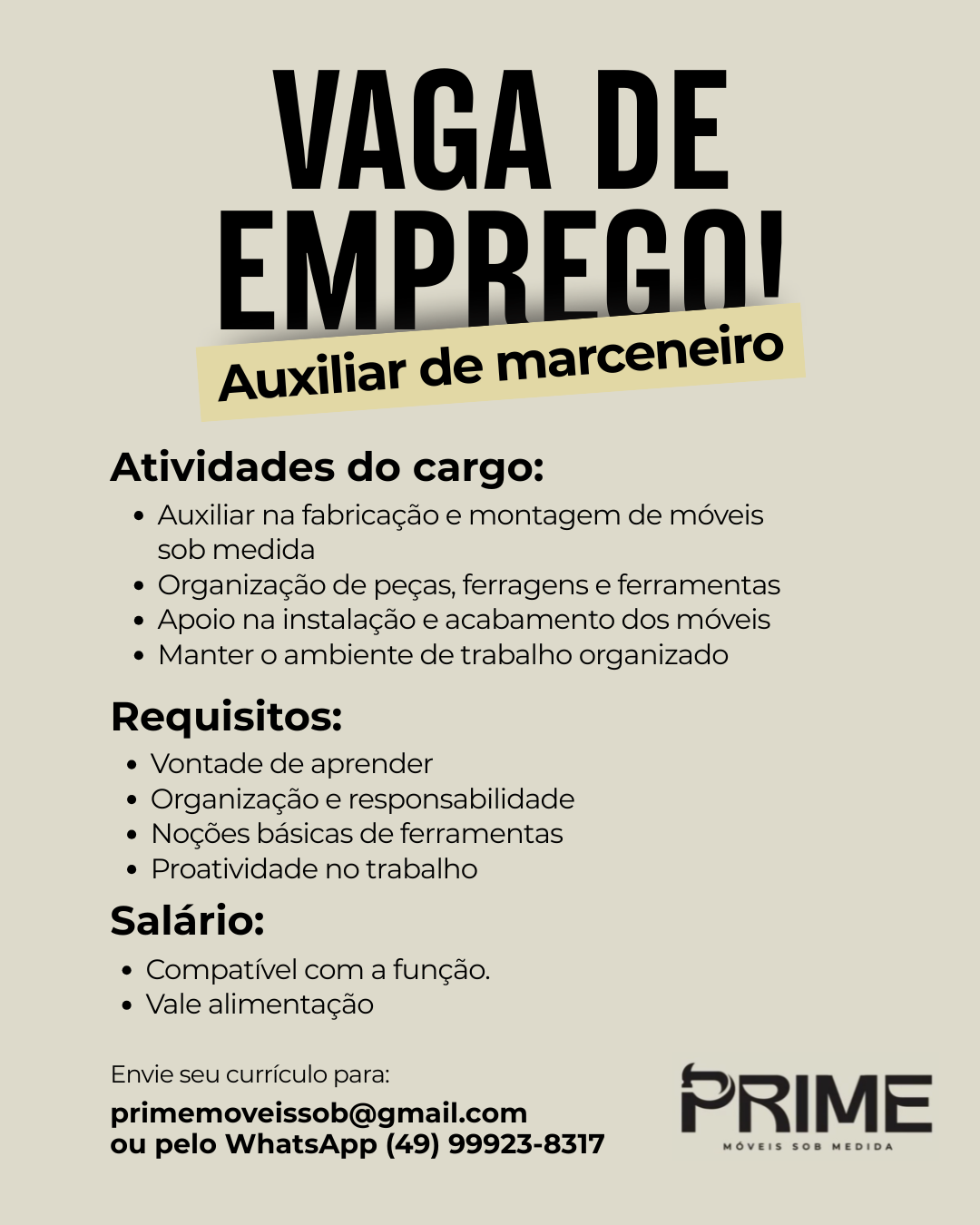 Auxiliar de marceneiro