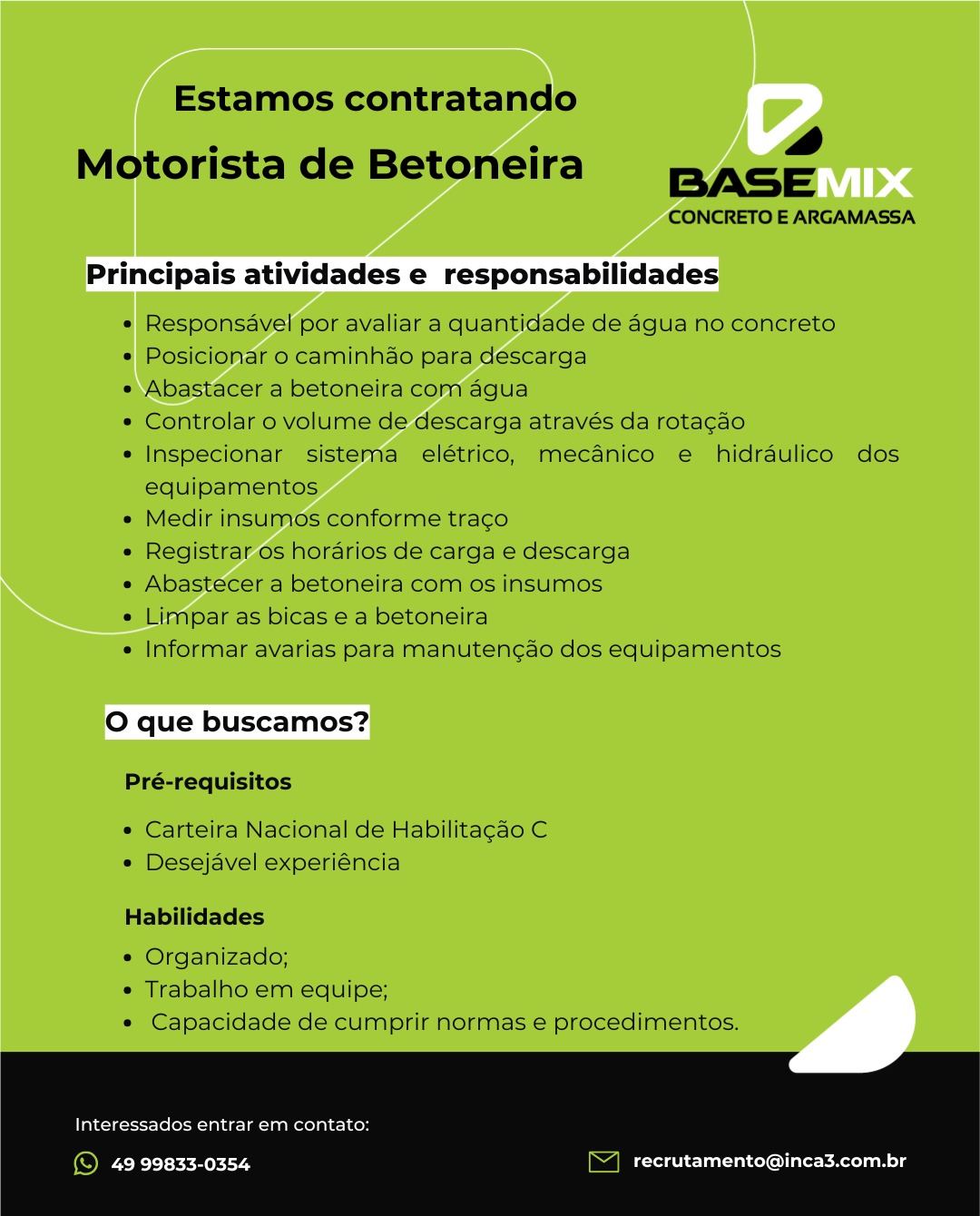 Motorista de Betoneira