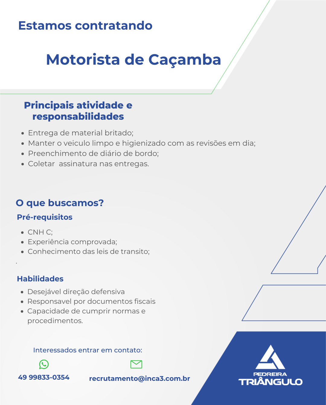 Motorista de Caçamba
