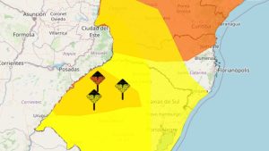 Inmet emite três alertas de chuva e temporais para Santa Catarina