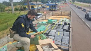 PRF apreende quantidade recorde de drogas que iriam para Videira