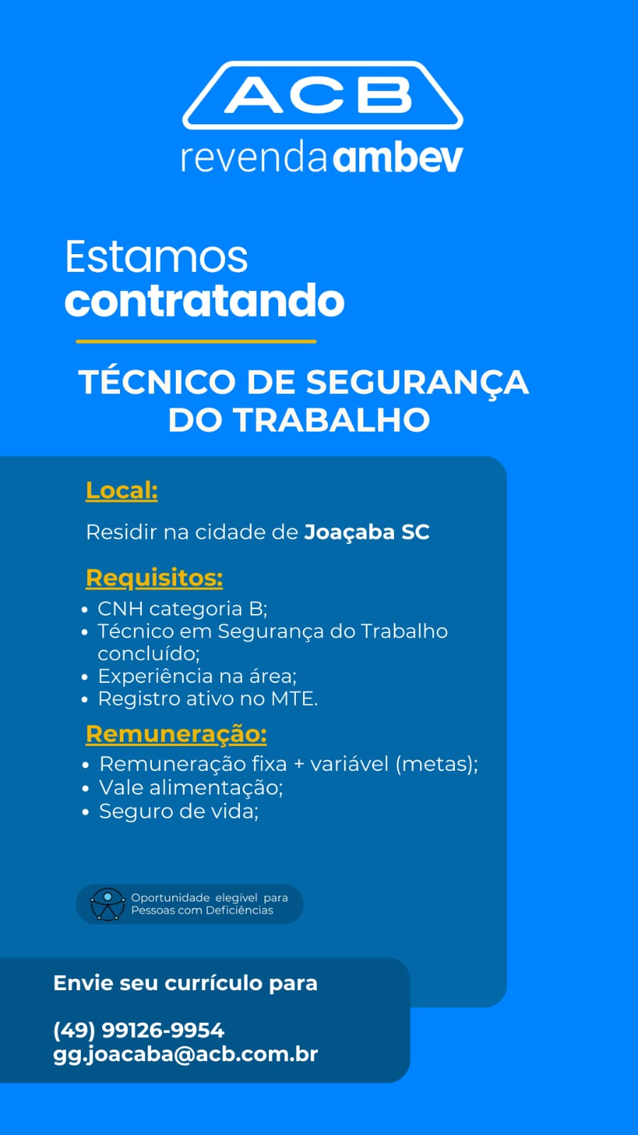 TÉCNICO (A) EM SEGURANÇA DO TRABALHO