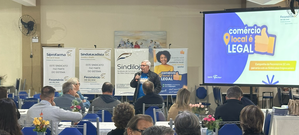Fecomércio e Sindilojas lançam em Joaçaba campanha “Comércio Local é Legal” com R$ 500 mil em prêmios