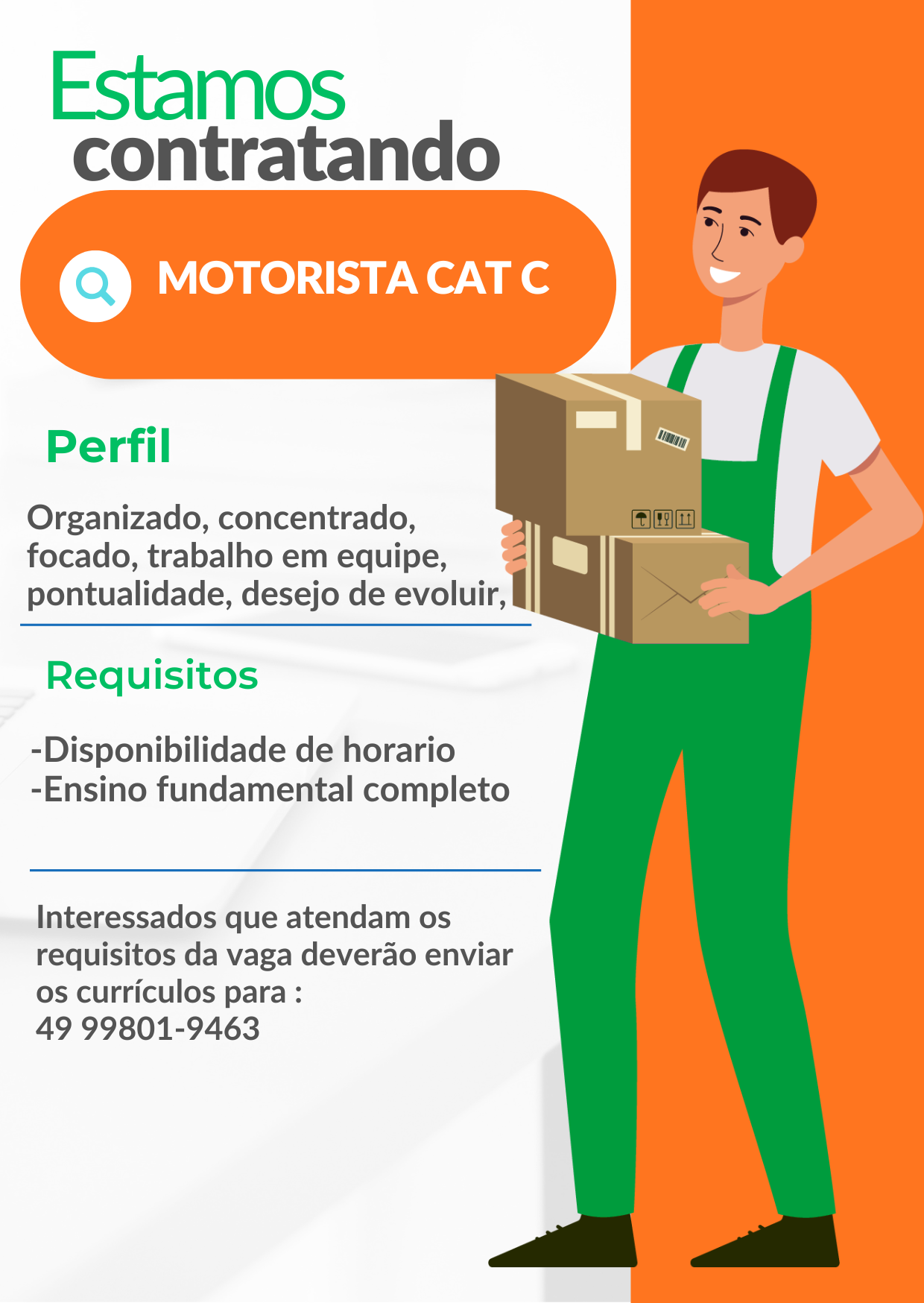 MOTORISTA COLETA ENTREGA