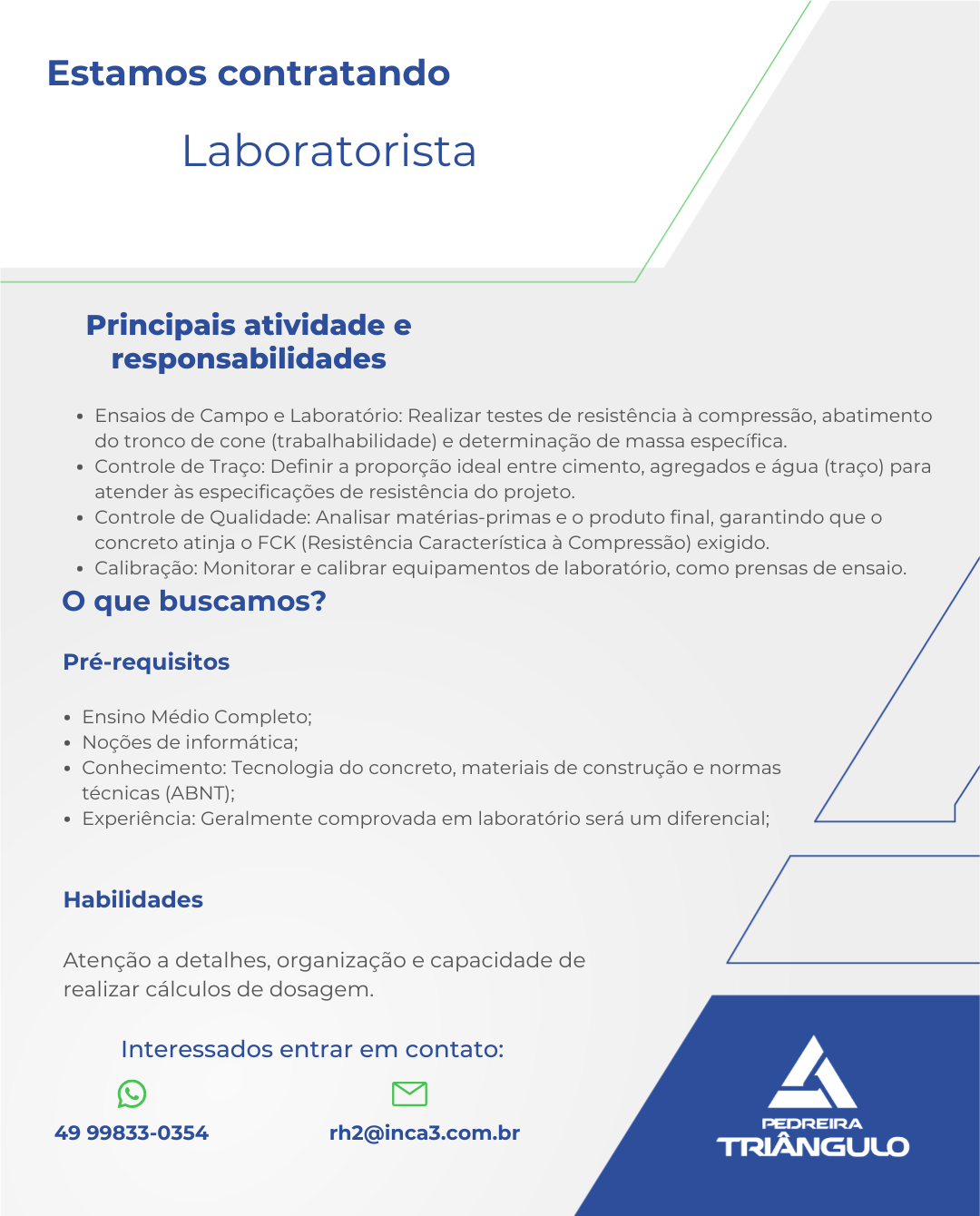 Laboratorista de Concreto