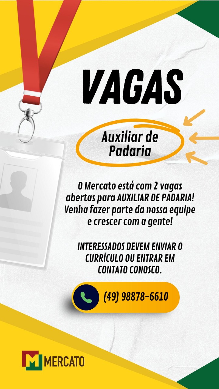 Auxilar de Padaria (Meio Periodo Manhâ)