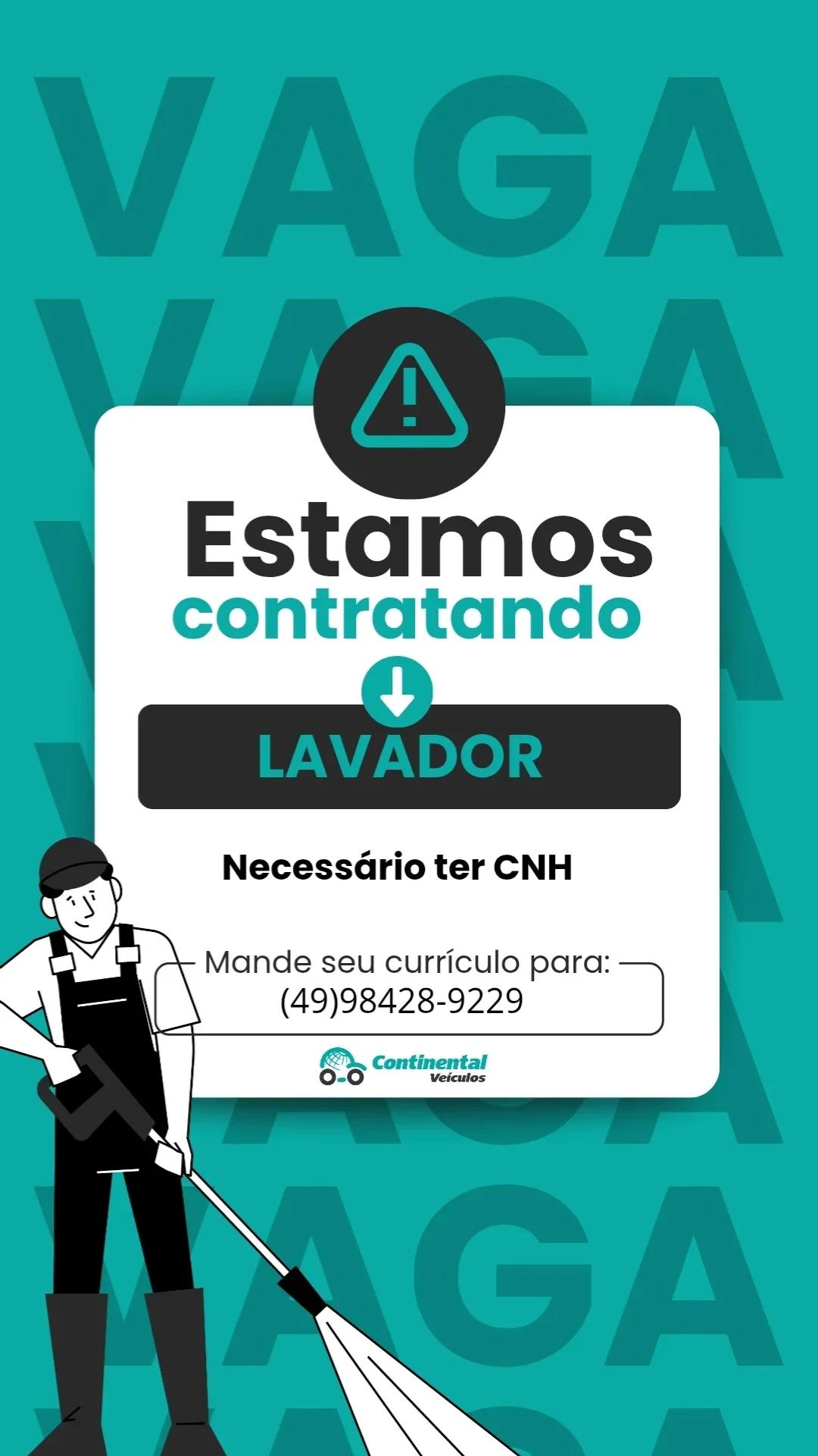 Estamos contratando lavador