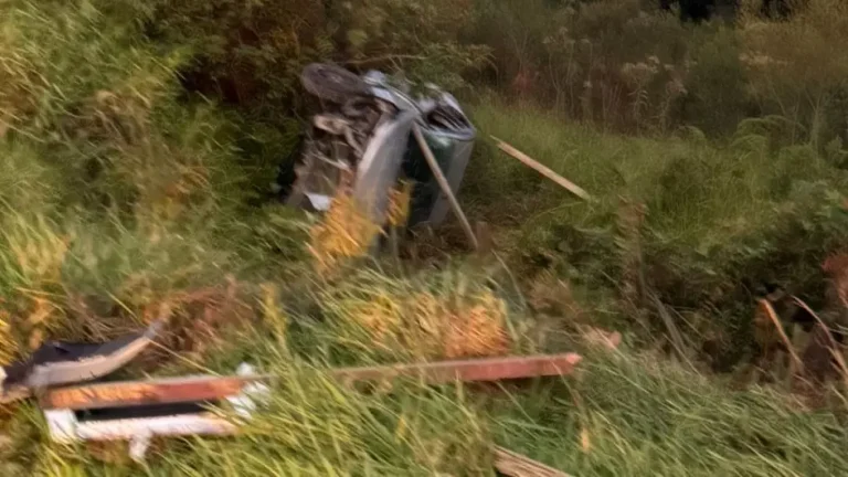 Motorista sem CNH é preso após bater em poste e capotar carro em SC