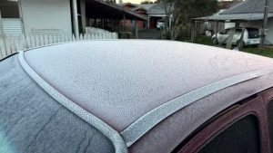 SC registra temperaturas negativas e amanhecer congelante