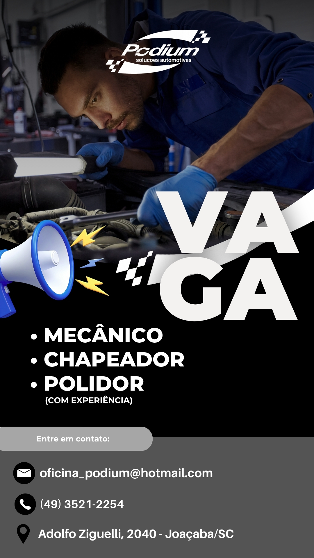 Mecânico – Chapeador – Polidor
