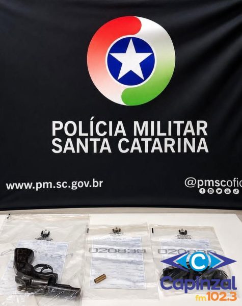 Polícia Militar apreende arma de fogo e munição deflagrada em Capinzal