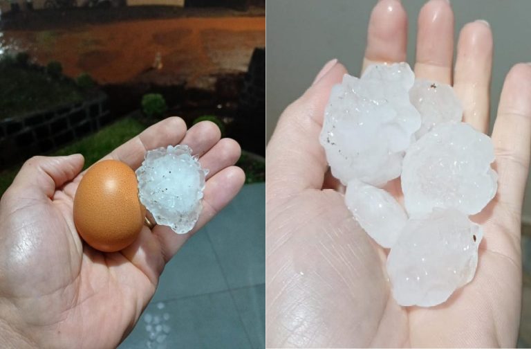 Temporal com granizo provoca danos e mobiliza bombeiros na região
