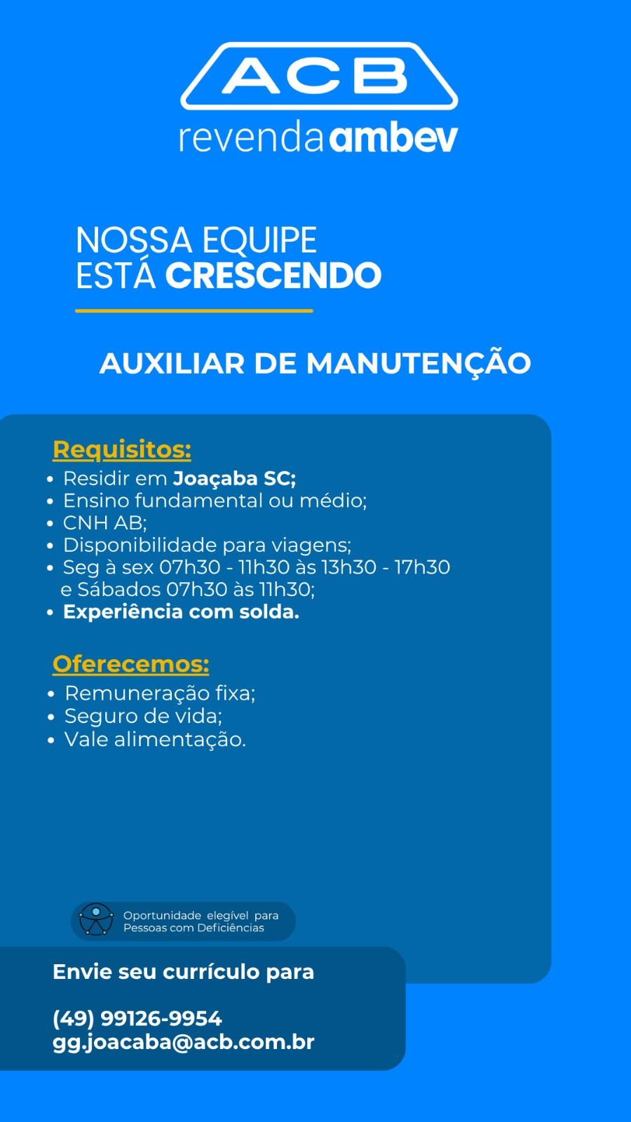 Auxiliar de Manutenção/ Soldador