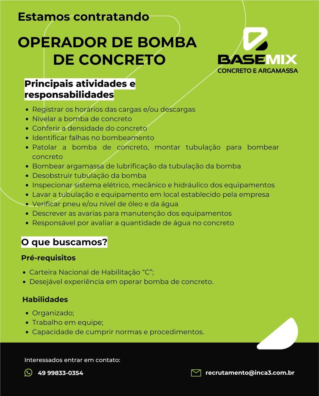 Operador de Bomba de Concreto