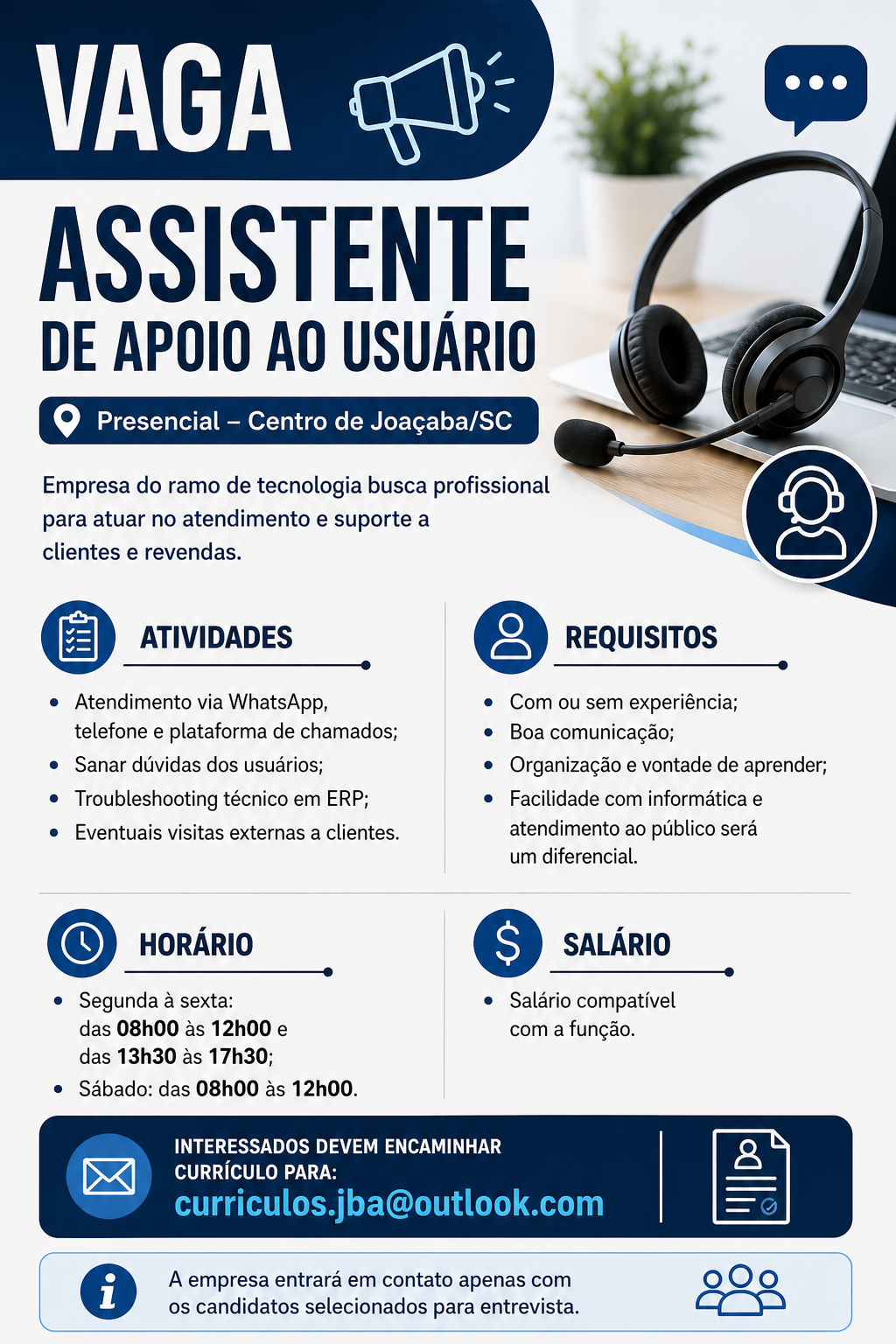 Assistente de apoio ao usuário