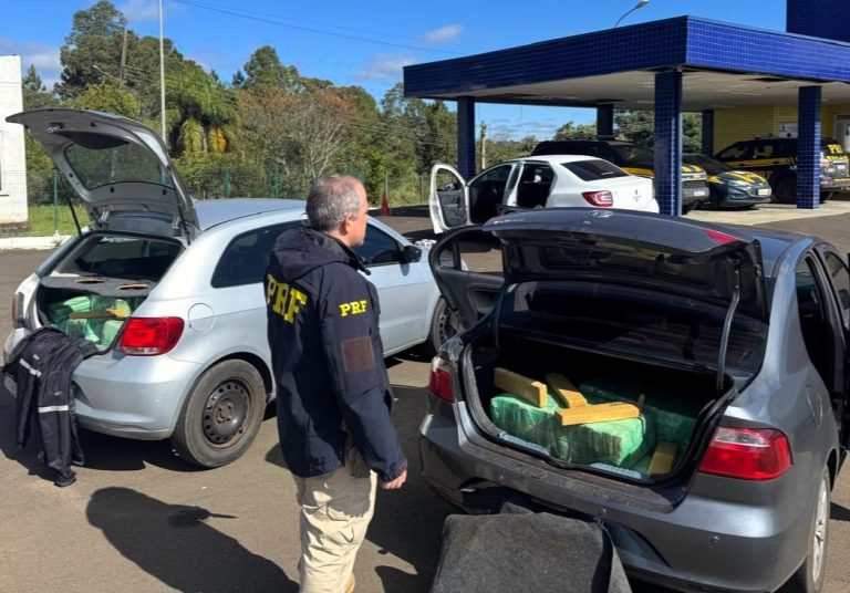PRF intercepta comboio com 360 quilos de maconha na BR-282 em Joaçaba