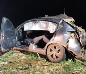 Motorista fica ferido após capotamento na BR-470 em Campos Novos