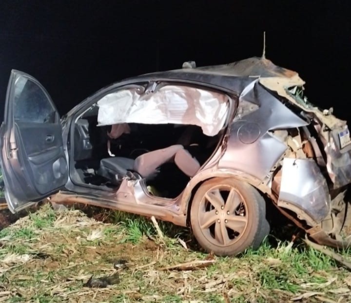 Motorista fica ferido após capotamento na BR-470 em Campos Novos