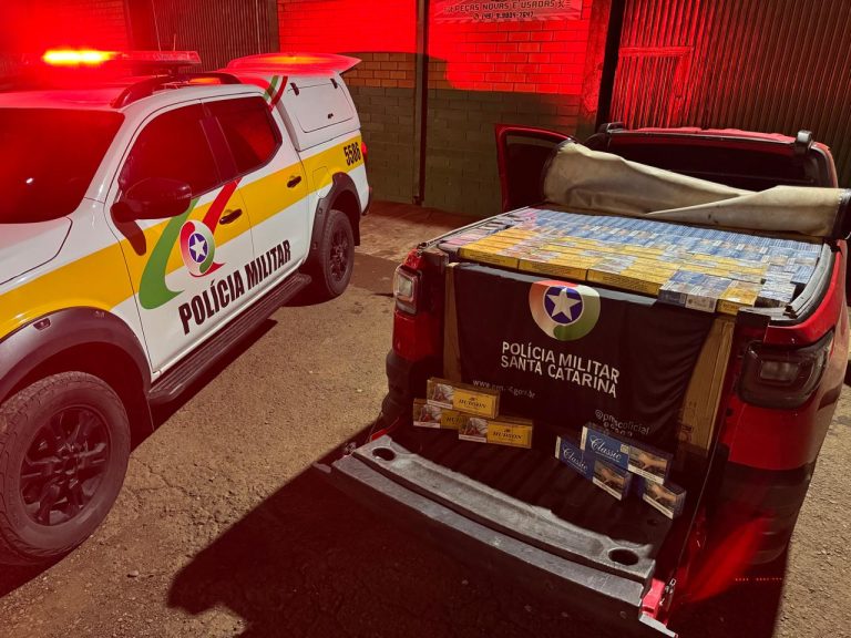 Polícia Militar apreende carga de cigarros contrabandeados na SC-350 em Caçador