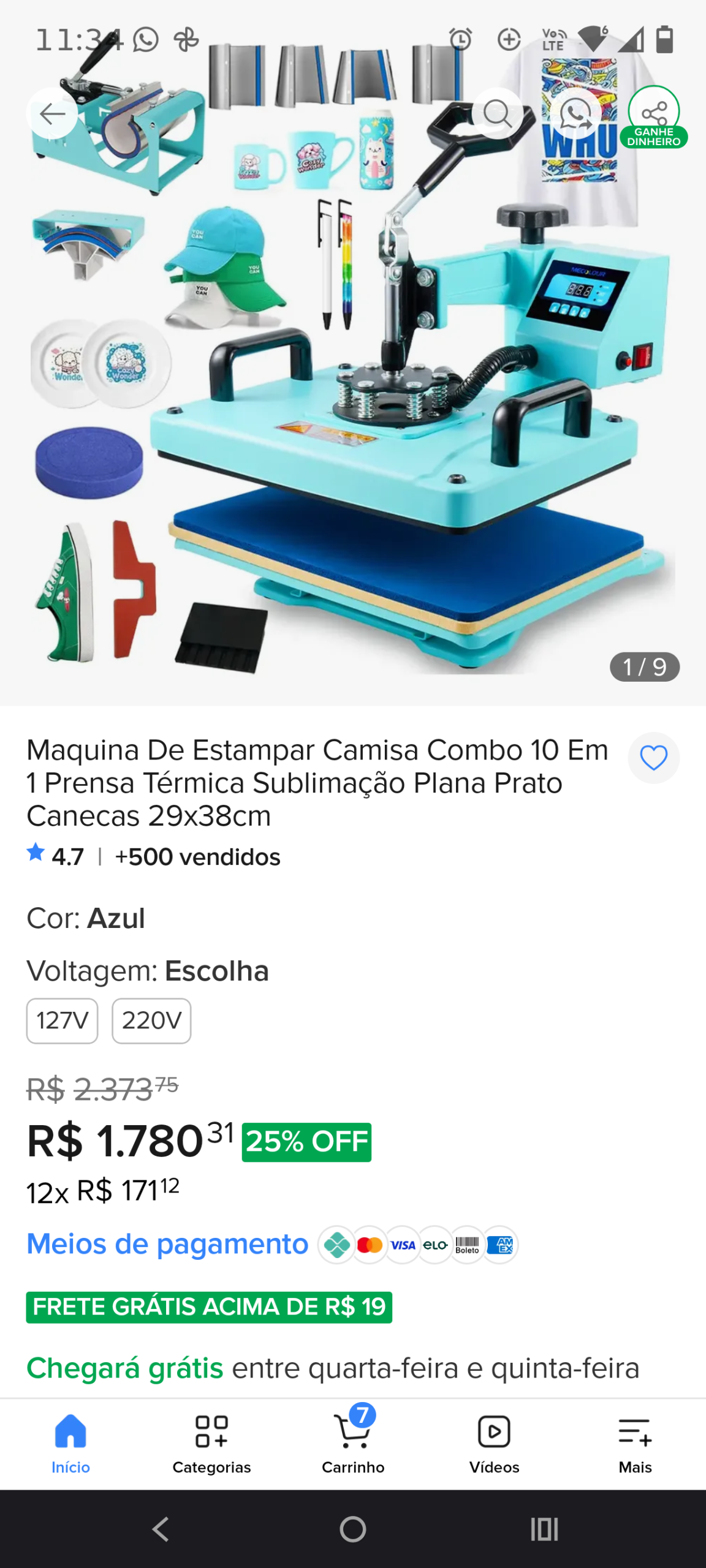 Máquina de sublimação e transfer 360