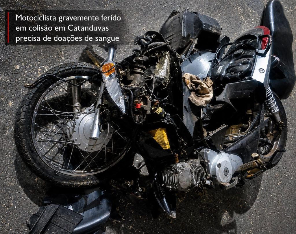 Motociclista segue em estado grave na UTI e família mobiliza campanha de doação de sangue