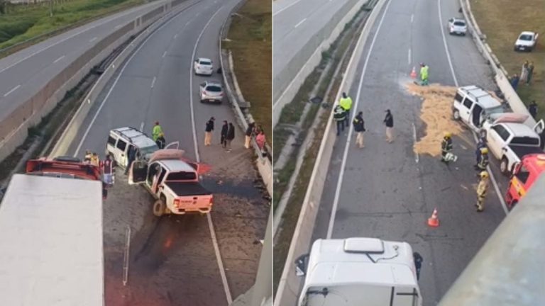 Acidente trava a BR-101 em Palhoça na manhã deste sábado