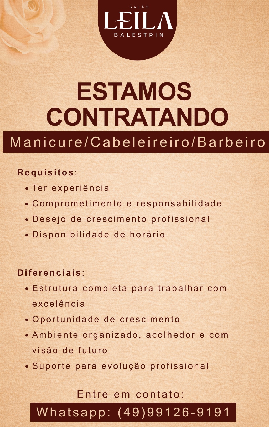 Manicure, cabeleireiro e barbeiro