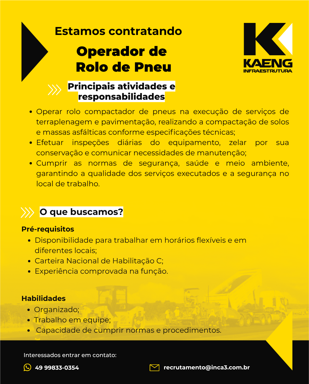 Operador de Rolo de Pneu