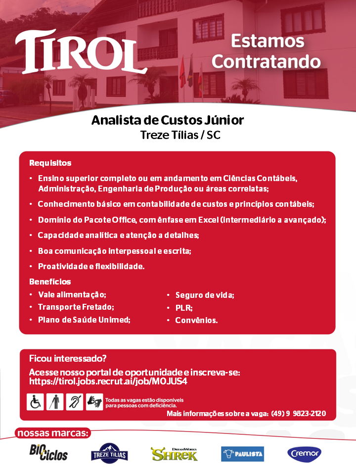 Analista de Custos Júnior