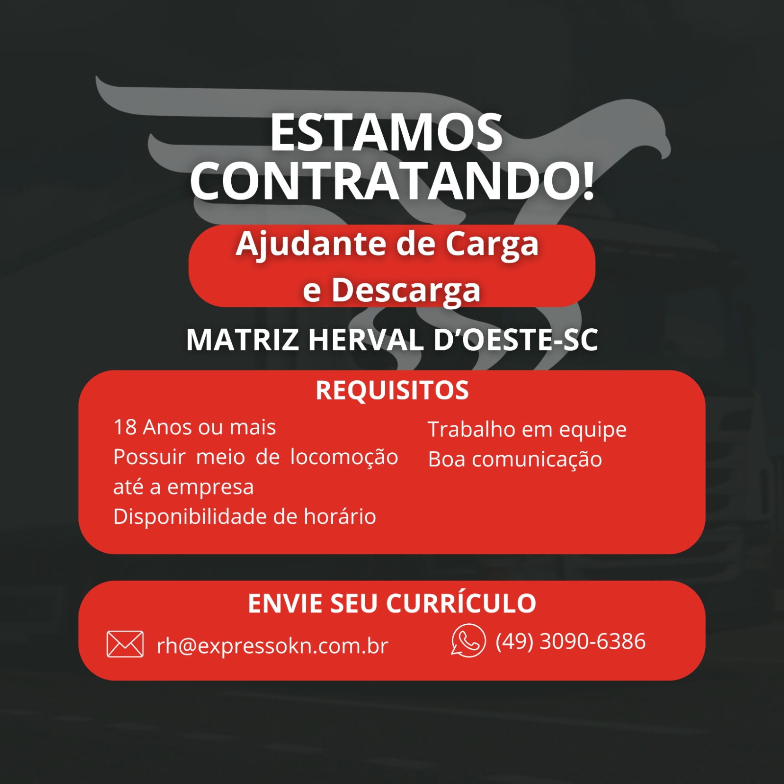 AJUDANTE DE CARGA E DESCARGA PERIODO NOTURNO