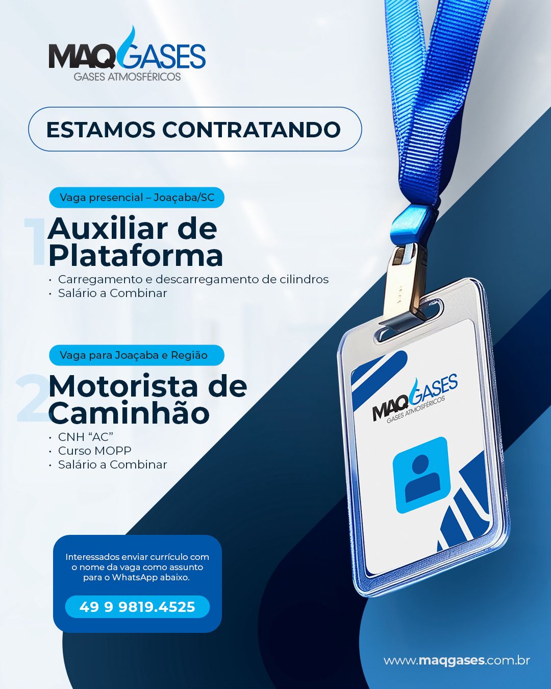Auxiliar de plataforma – Motorista de caminhão