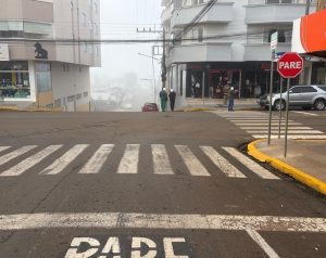 Mesmo cruzamento registra dois acidentes em menos de cinco horas no Centro de Campos Novos