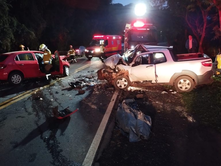 Colisão frontal deixa um morto e três feridos em Saudades, no Oeste de SC