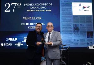 Folha de Videira conquista Prêmio Adjori de Jornalismo na categoria Coluna