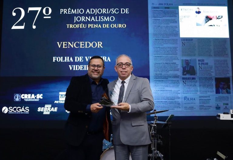 Folha de Videira conquista Prêmio Adjori de Jornalismo na categoria Coluna