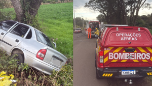 Carro capota, bate em árvore e deixa três trabalhadores haitianos feridos em Jaborá