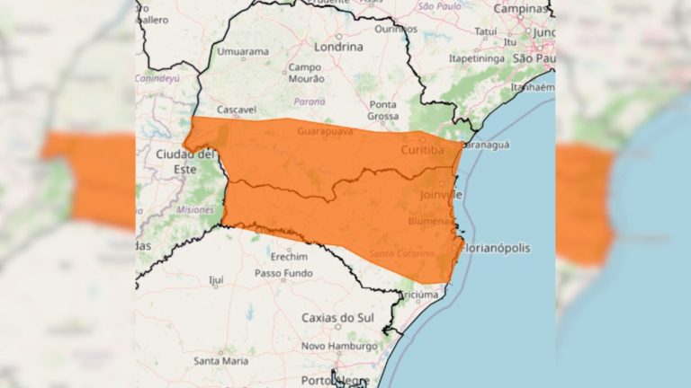 INMET emite alerta de perigo para temporais no Oeste de SC