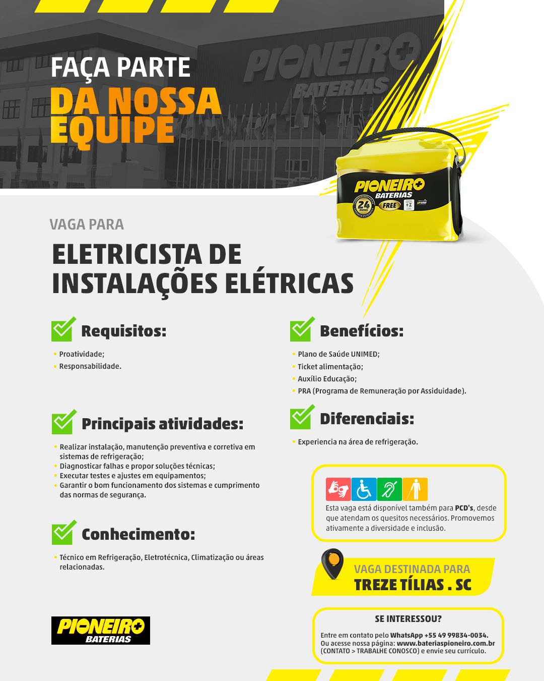 Eletricista de Instalações Elétricas- Refrigeração