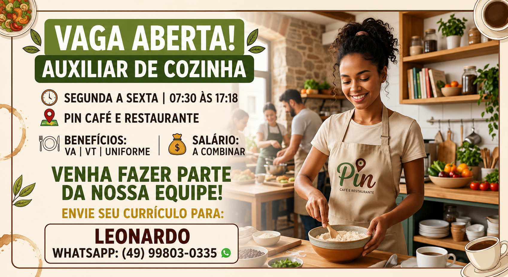 Auxliar de cozinha