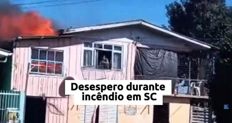 Vídeo mostra desespero durante incêndio em SC