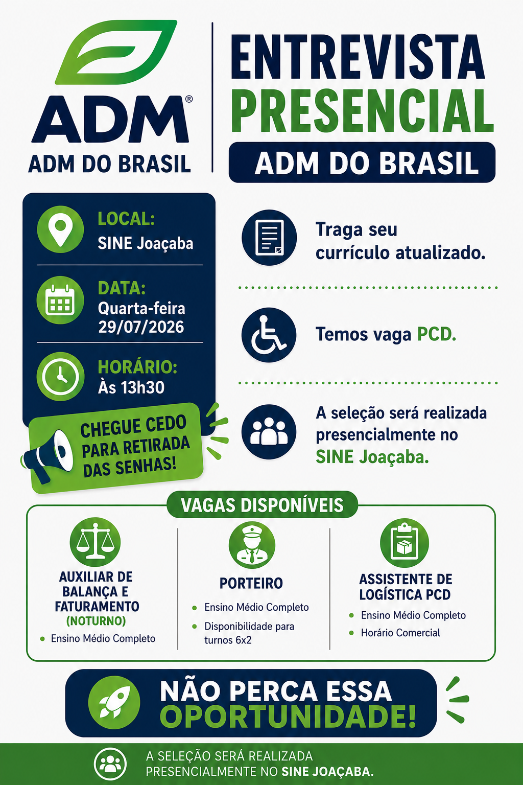 📢 SELEÇÃO PRESENCIAL– SINE JOAÇABA