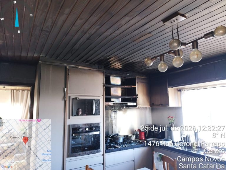 Bombeiros controlam princípio de incêndio e resgatam animais no Centro de Campos Novos